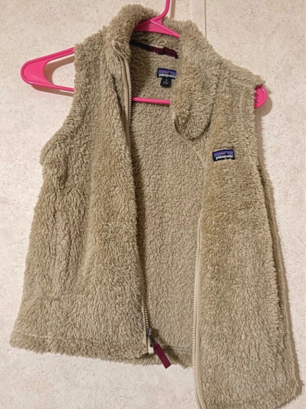 Patagonia Kids Furry Zip Vest - Beige Tan